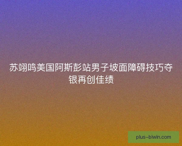 苏翊鸣美国阿斯彭站男子坡面障碍技巧夺银再创佳绩